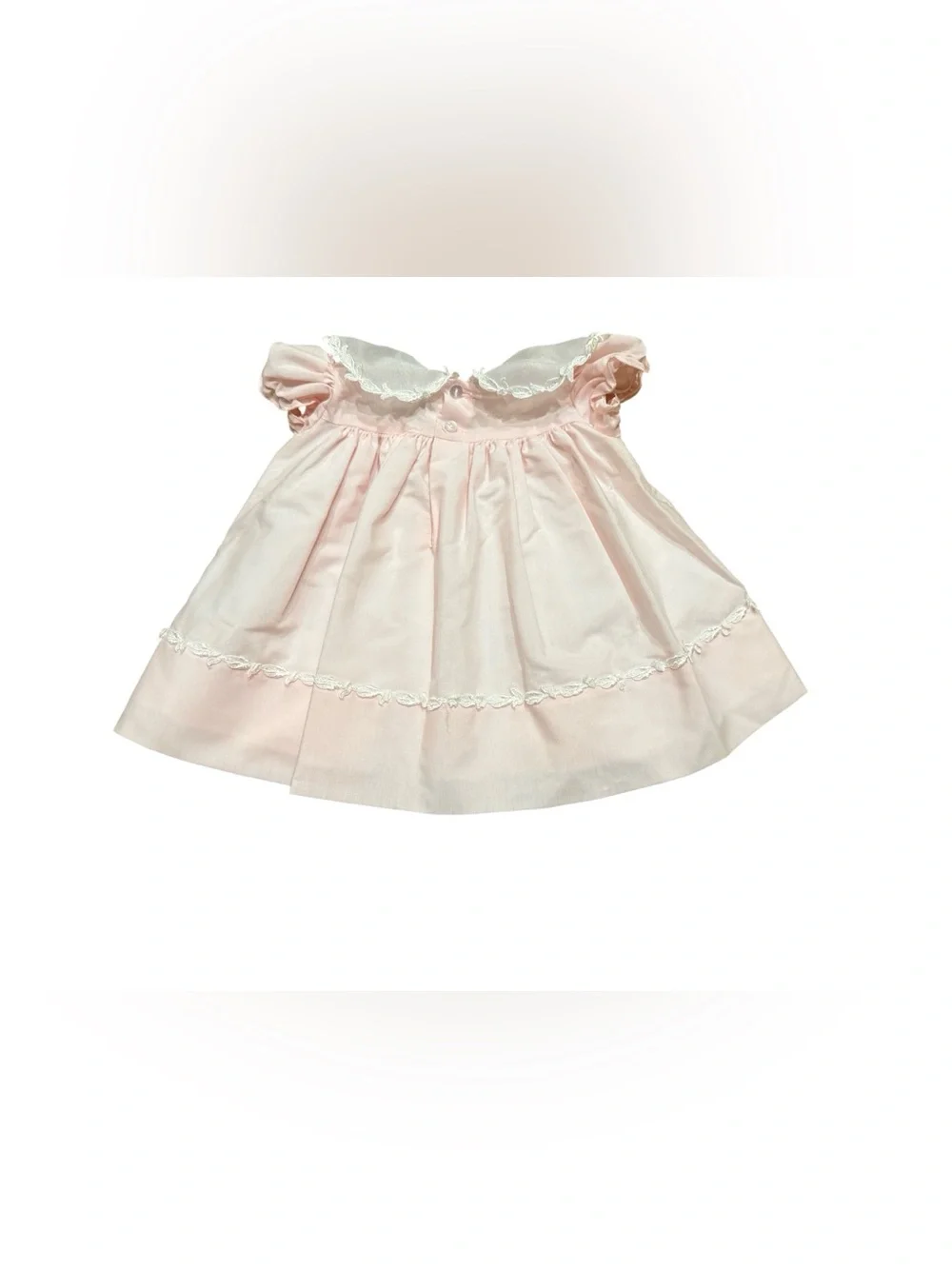 Vintage Baby Girl Dress Light Pink Lace Embroidered Size 6 Months